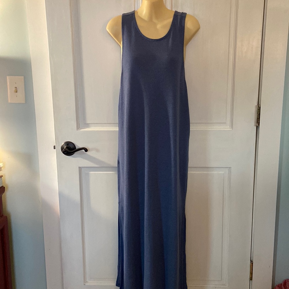 Aerie Maxi Cross Back Strap Linen Blend Dress Sz M